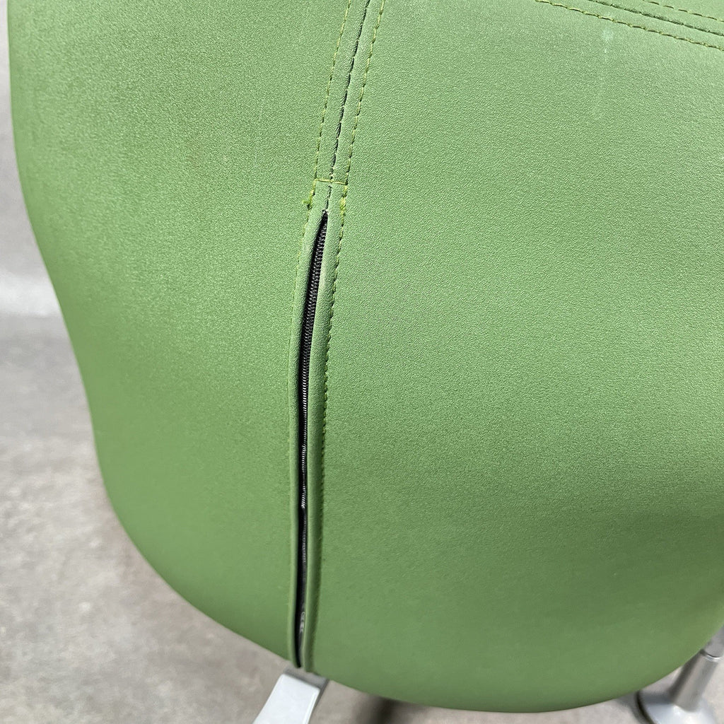 Orangebox POINT-S Soft Seating Ottoman | Green Fabric | Aluminium Legs | 2012 | Used | UK Made
