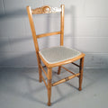 English Country Chair Turned Legs Occacional Bedroom Chait Seat Vintage