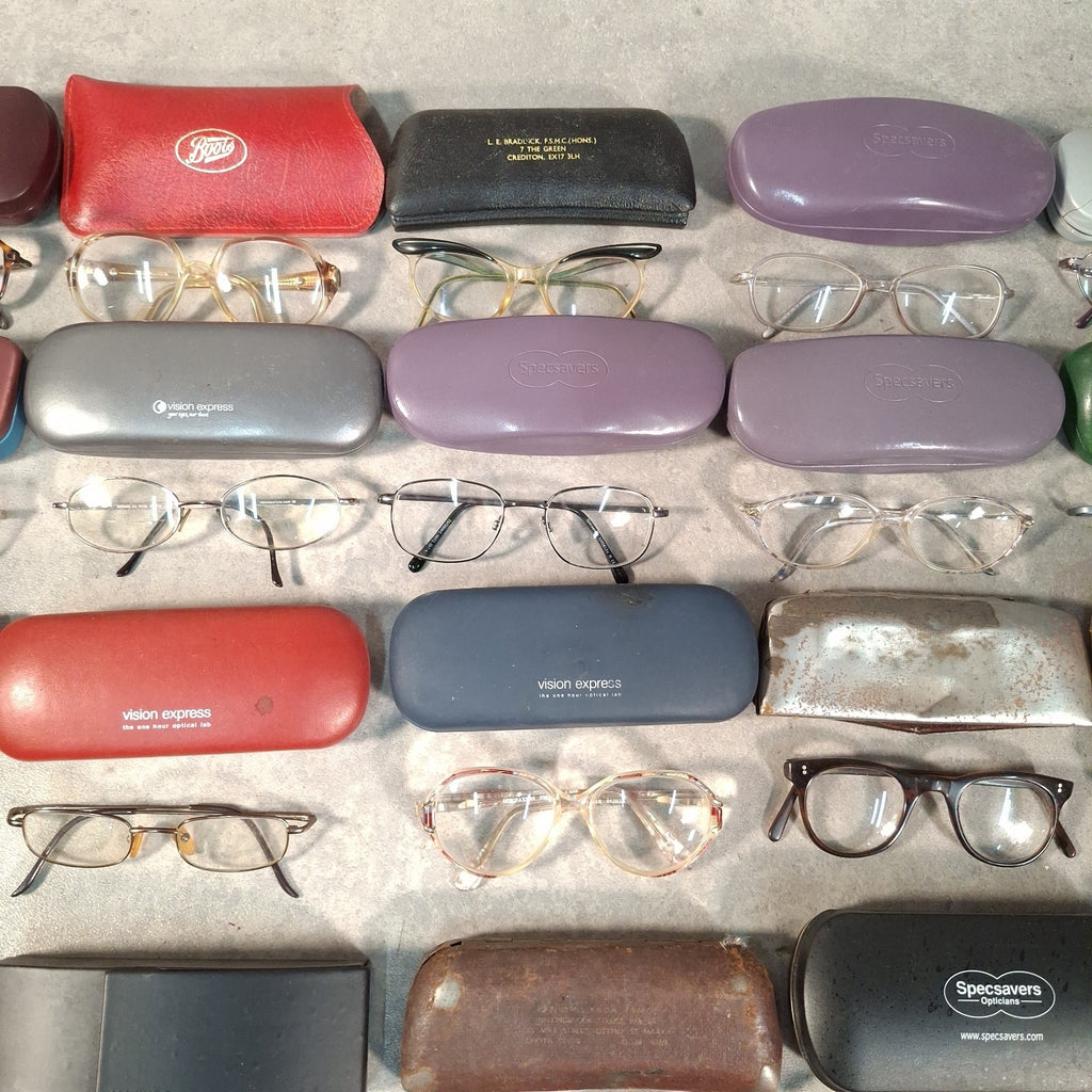 Job Lot of 91 Vintage Prescription Glasses & Spectacles | Mixed Eras | Many with Cases