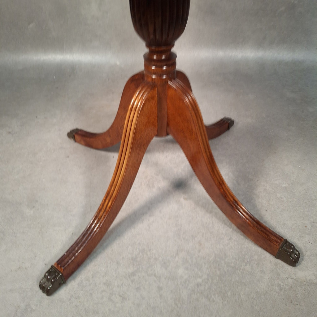 Vintage Reproduction Dumb Waiter Tiered Occasional Table | Solid Wood | Brass Lion Paw Feet | Used