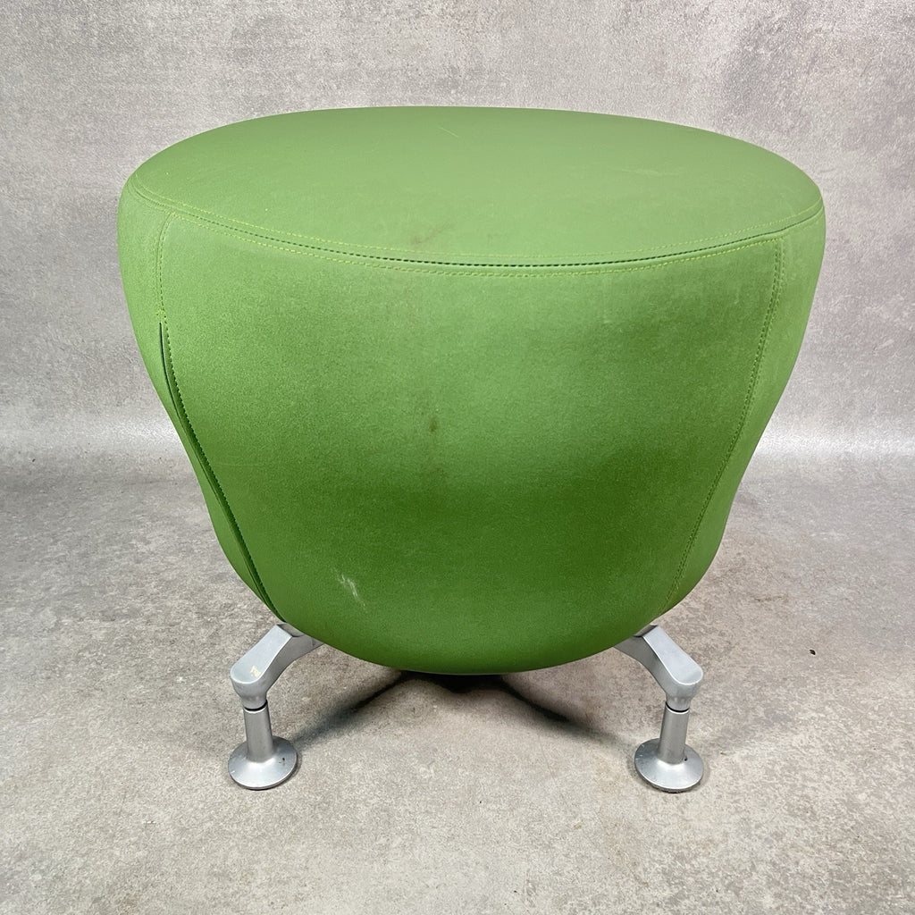 Orangebox POINT-S Soft Seating Ottoman | Green Fabric | Aluminium Legs | 2012 | Used | UK Made