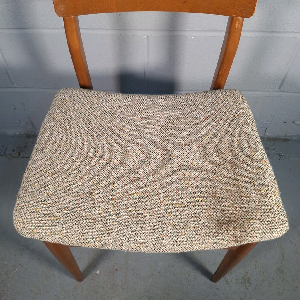 Vintage Mid-Century Modern Dining Chair | Teak-Tone Frame & Woven Seat | Used