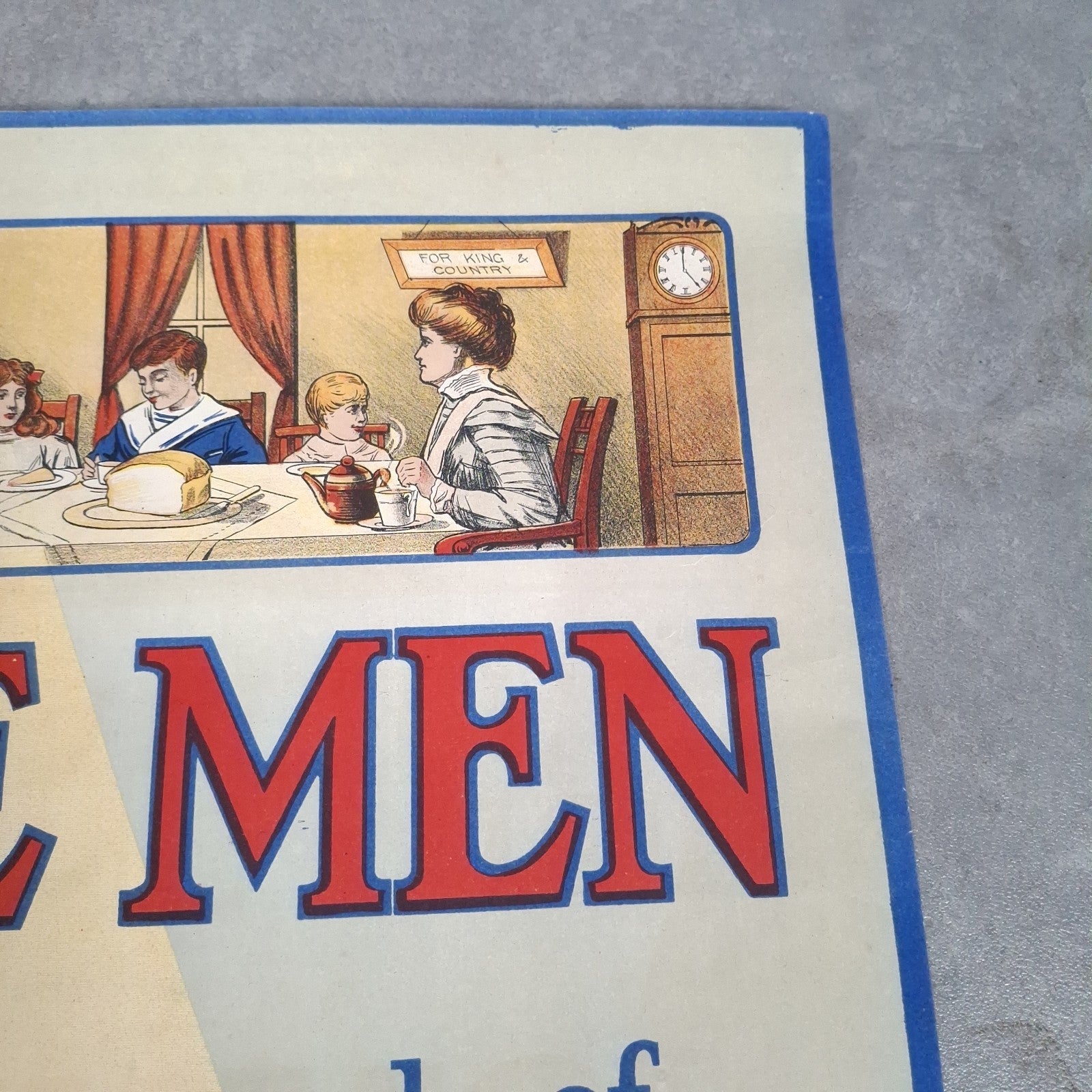 Very Rare Original 1915 WW1 British Propaganda Recruitment Poster Single Men