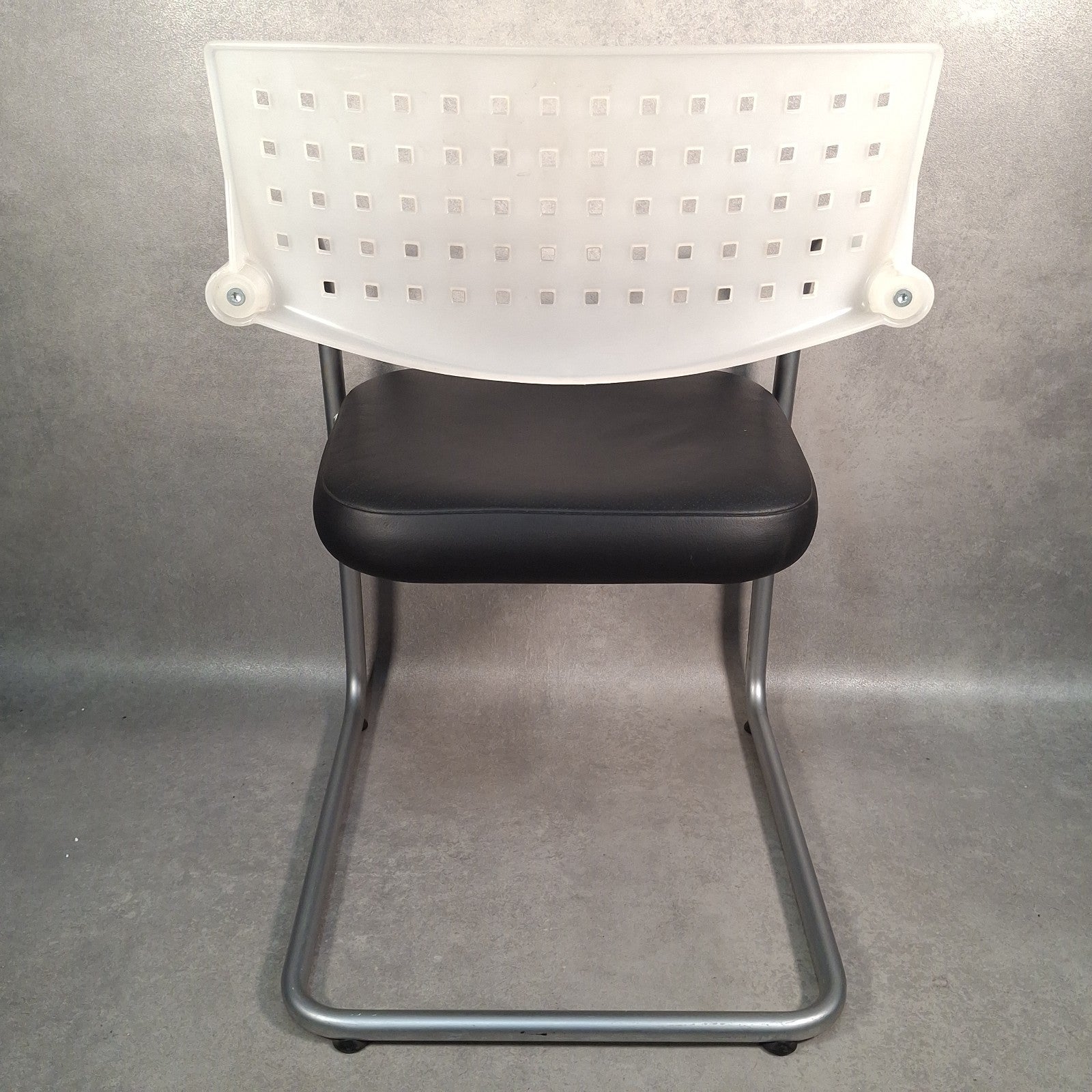 Vitra Visavis Visasoft Chair by Antonio Citterio Black Leather Modernist Design