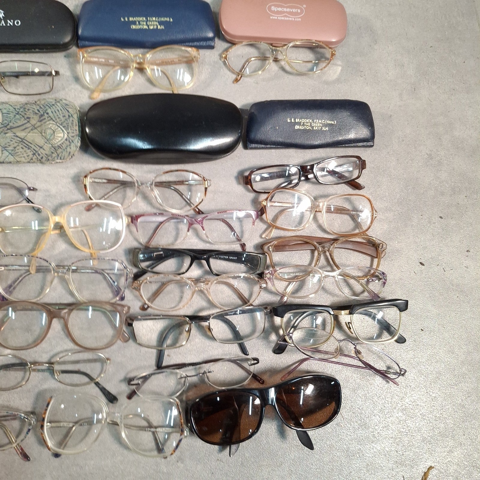 Job Lot of 91 Vintage Prescription Glasses & Spectacles | Mixed Eras | Many with Cases