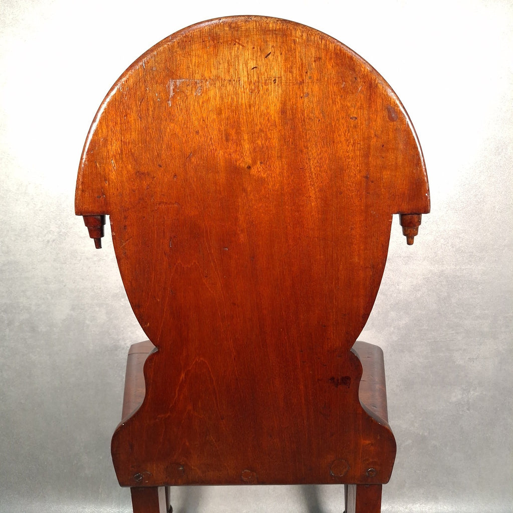 Victorian Mahogany Shield Back Chair With Brass Monogram Initials Antique