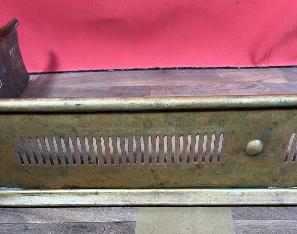 Fireplace Gate Fender Art Deco Nouveau Brass Curb Style Antique Farmhouse