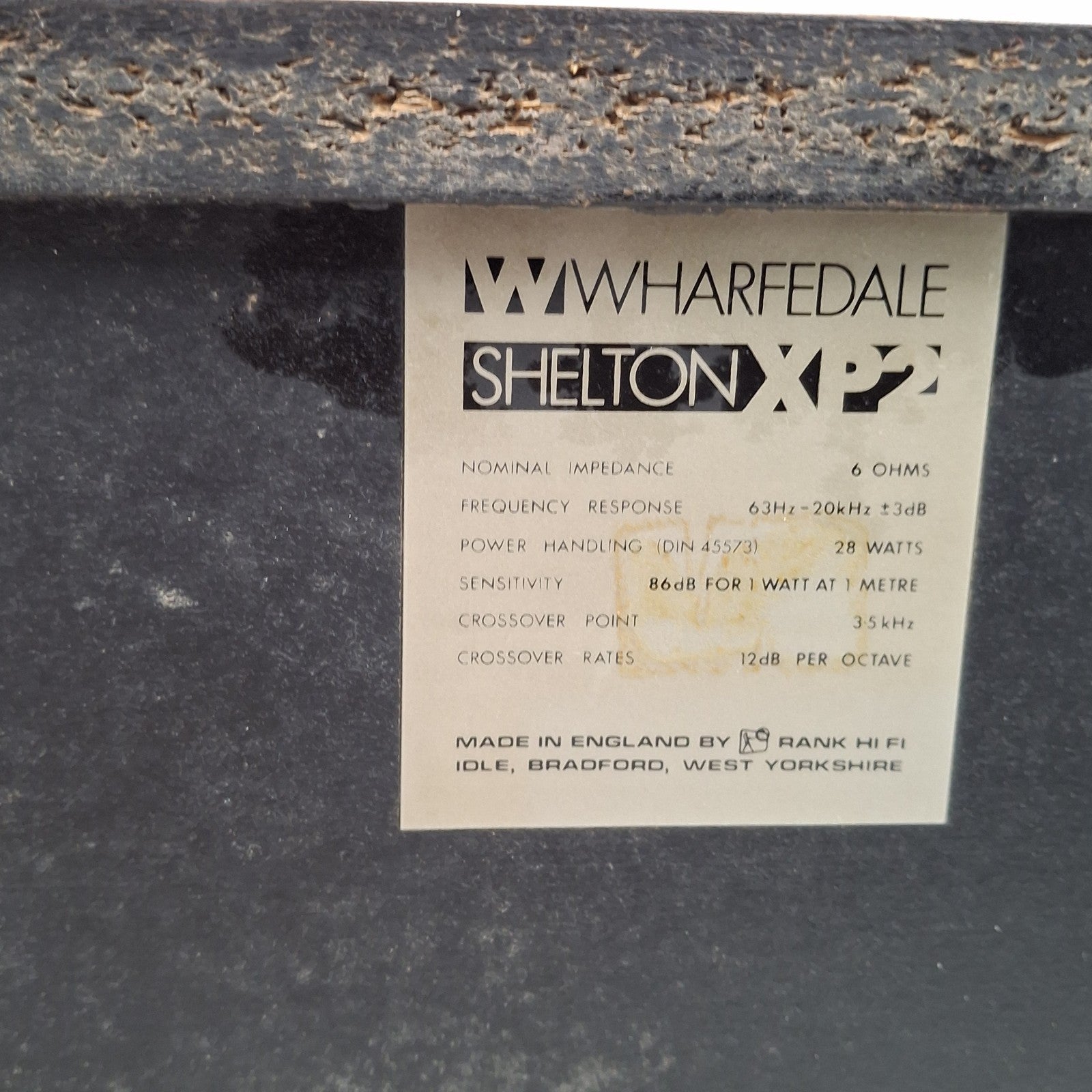 Speakers Wharfedale Shelton XP2 Vintage 28W 6 Ohm Made in England Hi-Fi