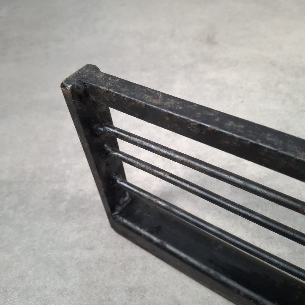 Vintage Black Metal Fireplace Fender | Hearth Kerb Guard | Wrought Iron Style | Used
