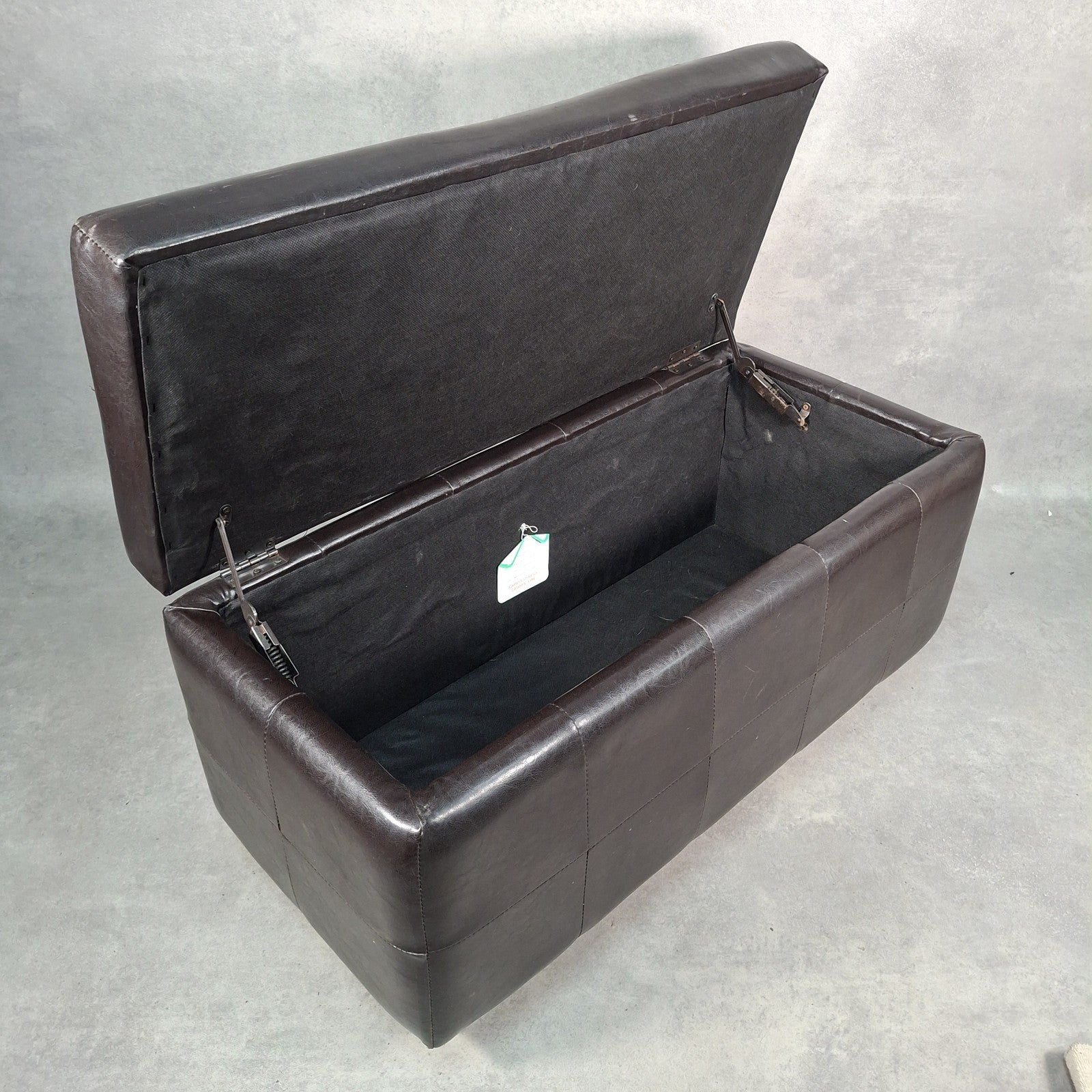 Brown Faux Leather Storage Ottoman Bench Seat Footstool Blanket Box Pouffe