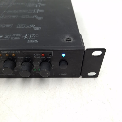 APart Audio PM1122 2-Zone Pre-Amp Mixer - 2U Rack Mount - 4 Line In - 5 Mic In - Phantom Power - Professional PA - Used