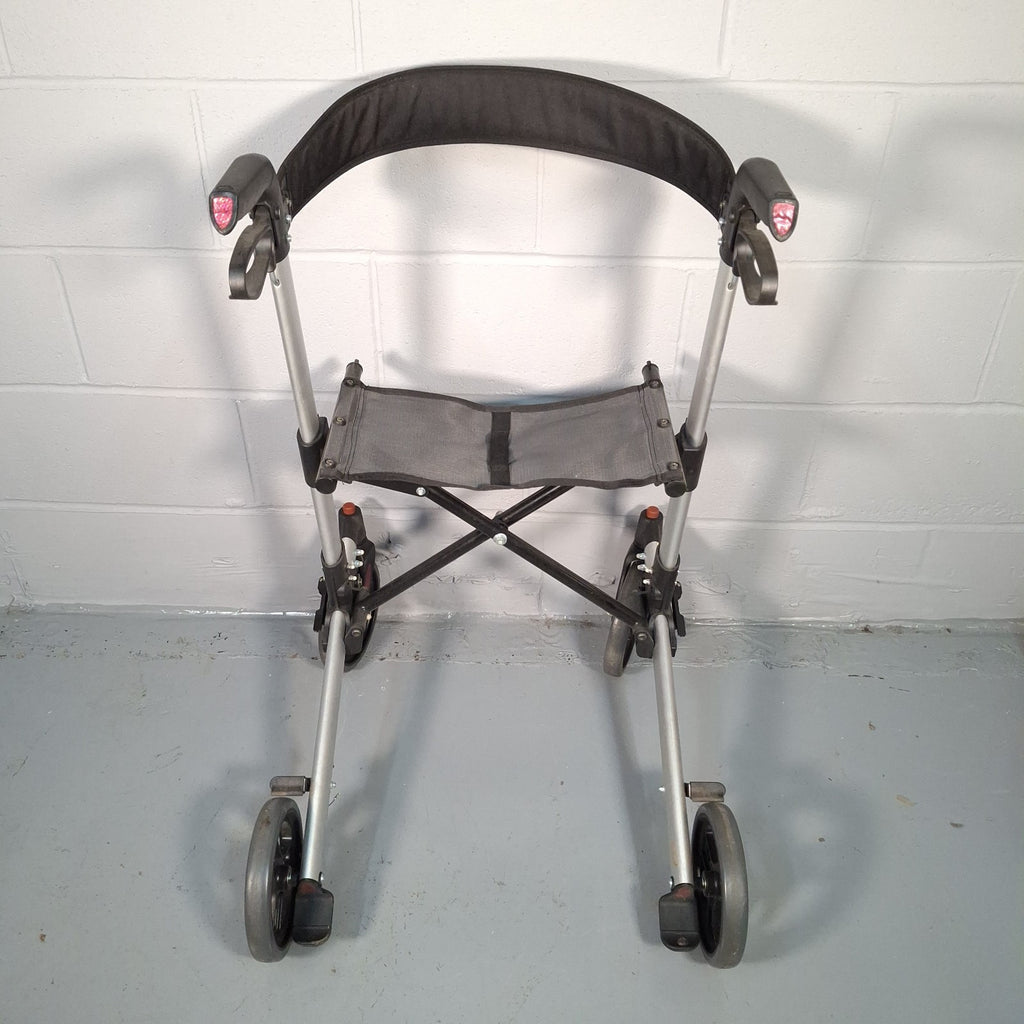 Drive WA018 X-Fold Rollator Walker with Seat & Backrest | Adjustable Height | Used | Silver