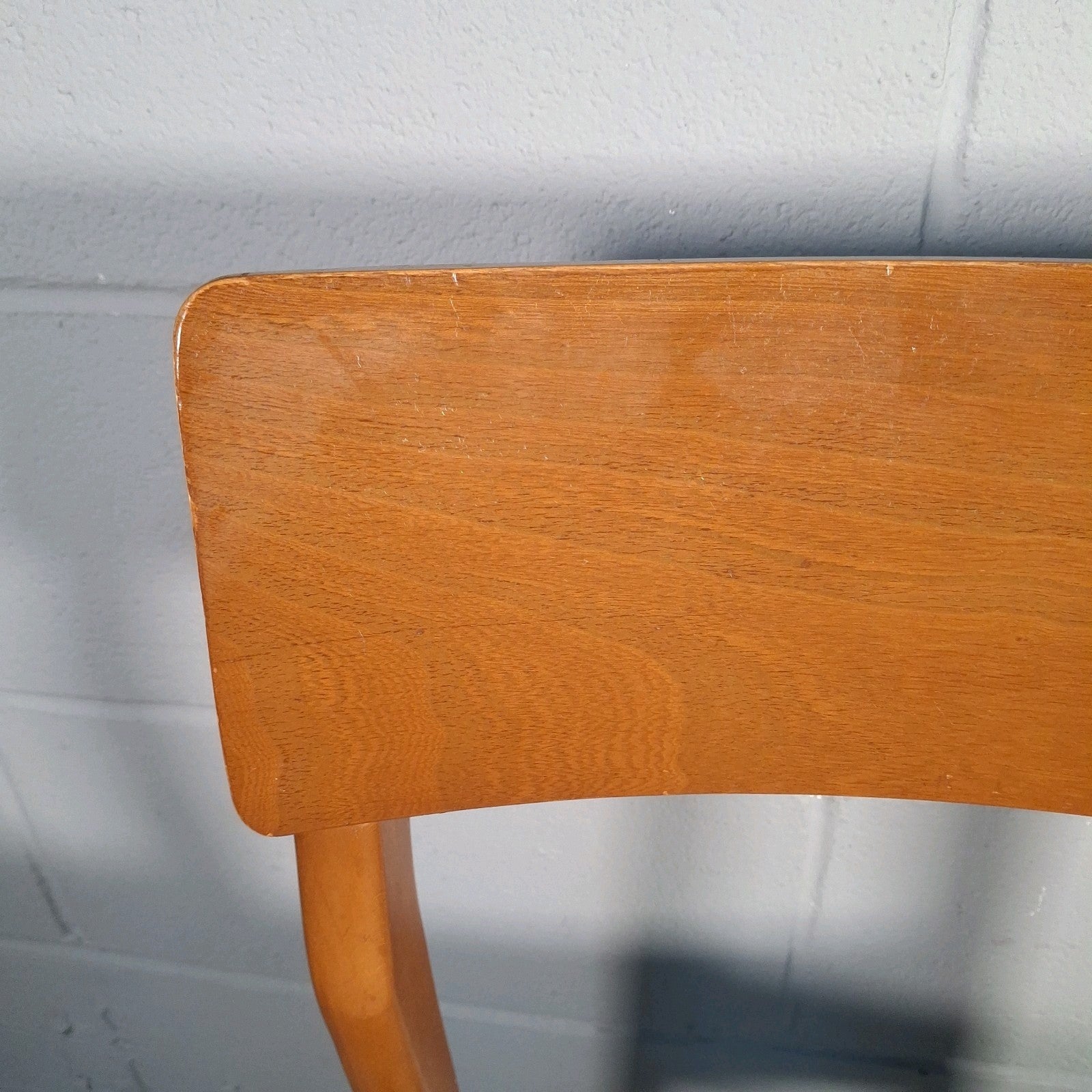 Vintage Mid-Century Modern Dining Chair | Teak-Tone Frame & Woven Seat | Used