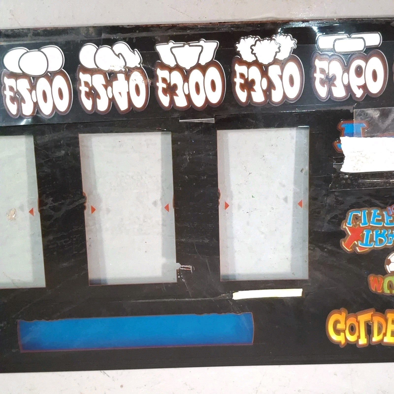 Sega Golden Goal Original Arcade Fruit Machine Glass Panels | Used | Wall Art | Man Cave