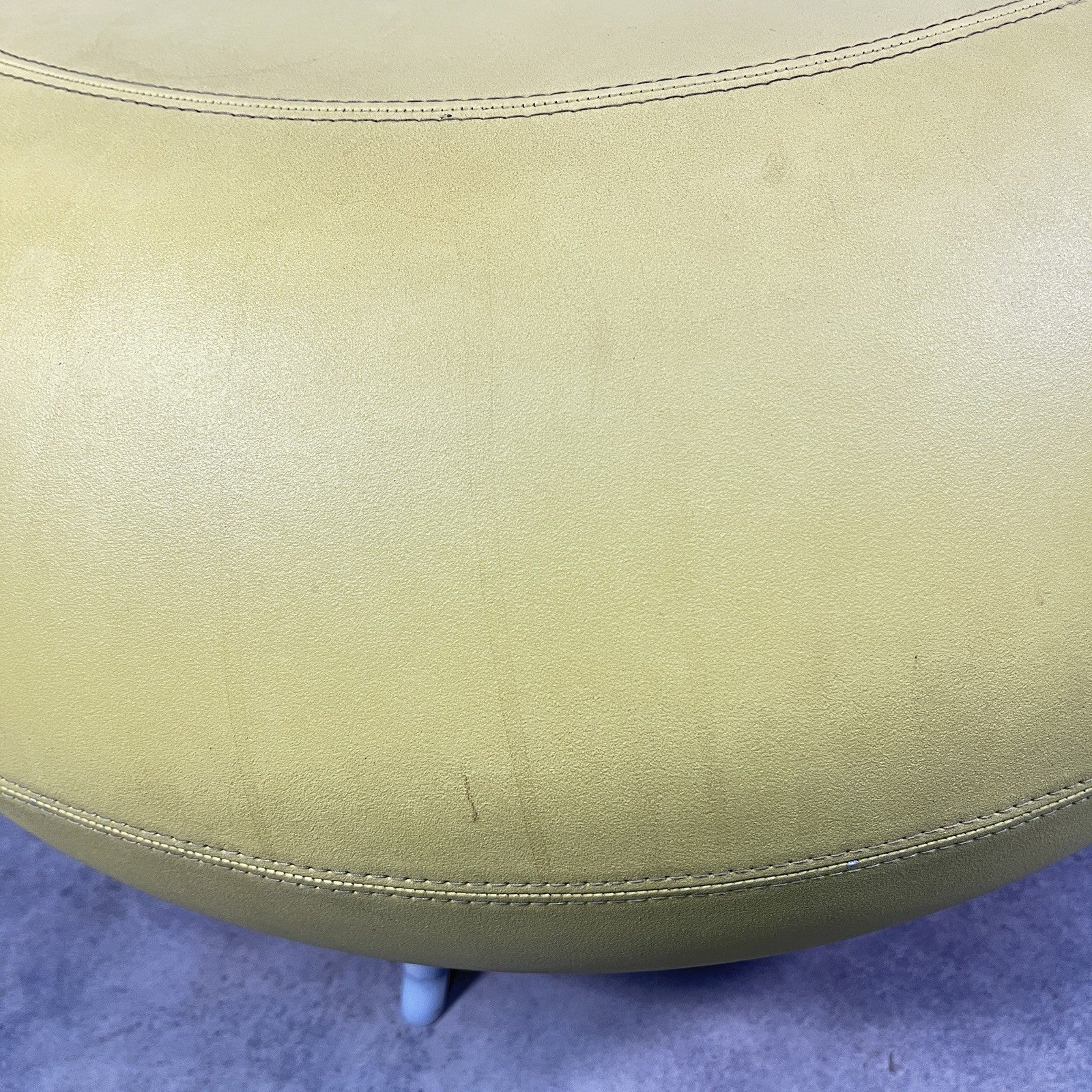 Allermuir A621 Pouf Ottoman | Yellow Vinyl | Furka Regal Silver Frame | 2012 | Commercial Grade | Used