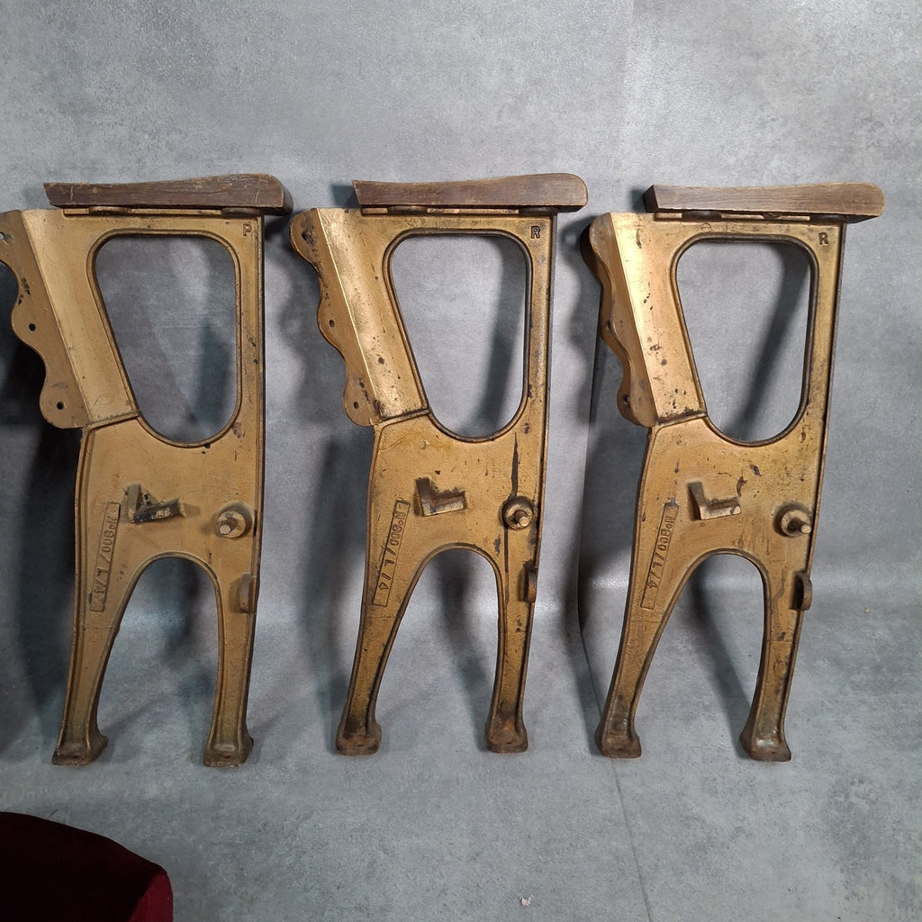 Art Deco Cinema Theatre Twin Seats 2 Chair Fold Up Vintage Prop