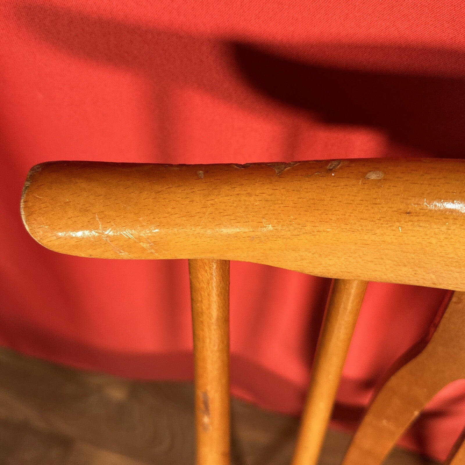 Dining Chair Mid Century Blue Vinyl Seat Cushion Made In Romania PROP