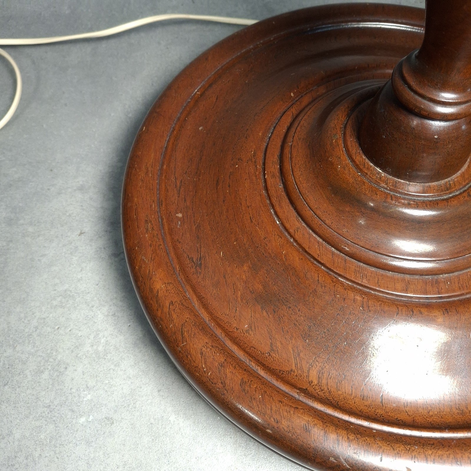 Vintage Carved Wooden Standard Floor Lamp Oriental Bamboo Motif Tall Asian