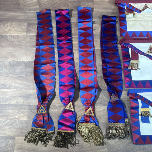 Antique Masonic Regalia Bundle - Holy Royal Arch Chapter Jewels, Devonshire Provincial Collar Jewels & Sashes, Vintage Used