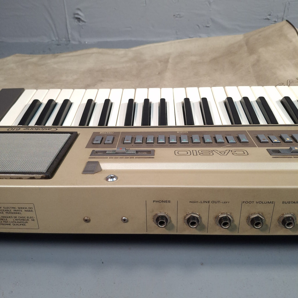 Rare VTG 1983 Casio Casiotone 610 Electronic Musical Keyboard Metal + Receipt