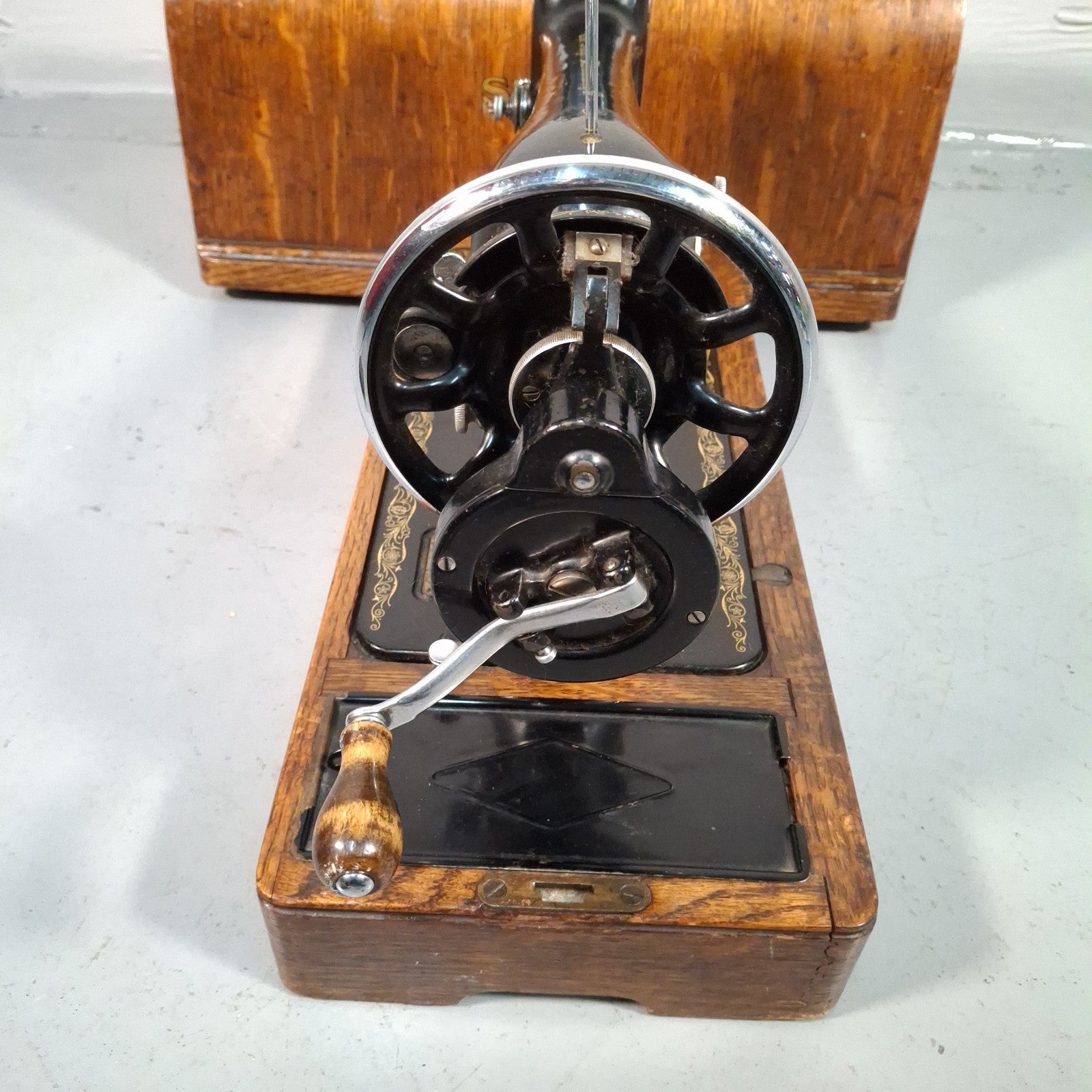 Singer 66K Hand Crank Sewing Machine with Case & Attachments | 1939 | Serial EC340474 | Used