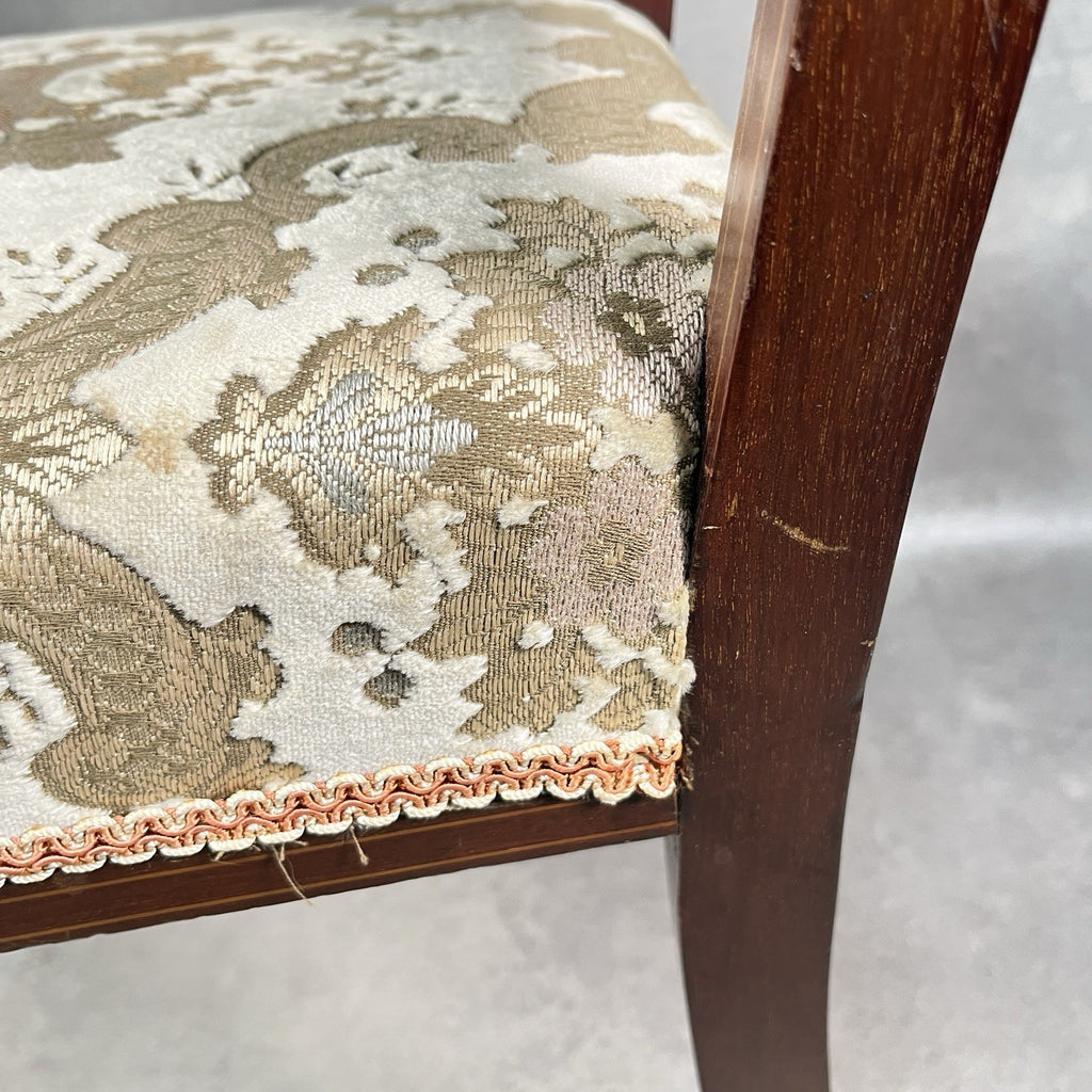 Edwardian Inlaid Mahogany Dining Chair Satinwood Fan Motif Detail c1900 Antique