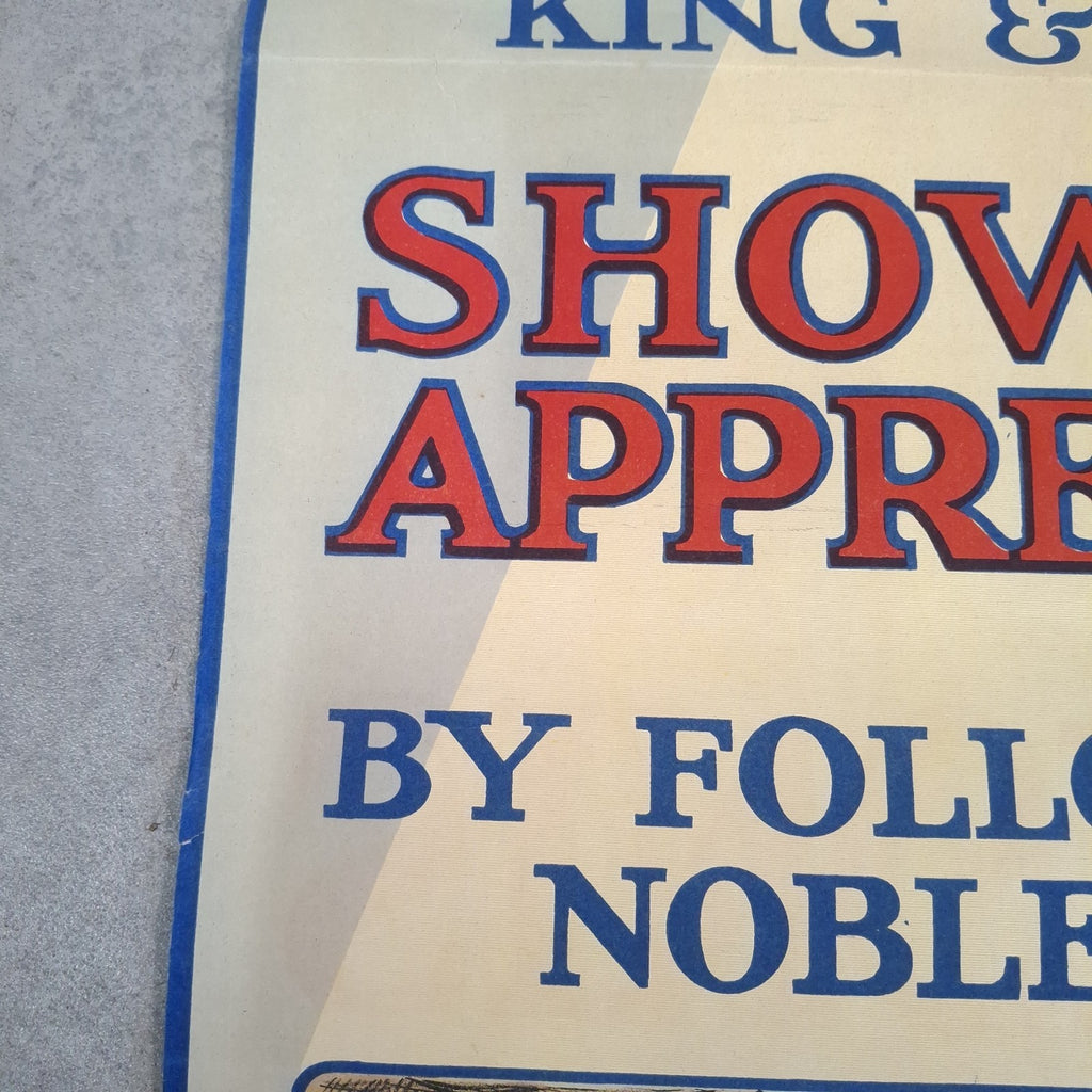 Very Rare Original 1915 WW1 British Propaganda Recruitment Poster Single Men