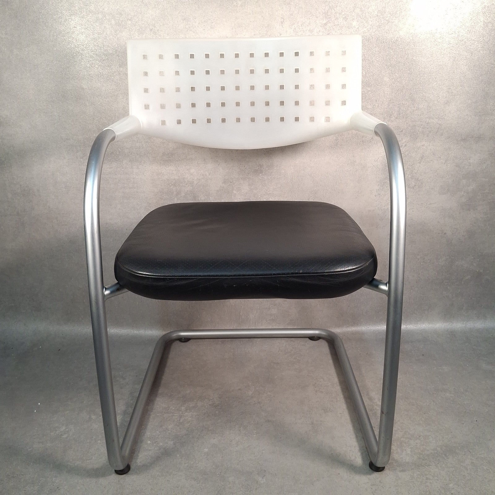 Vitra Visavis Visasoft Chair by Antonio Citterio Black Leather Modernist Design