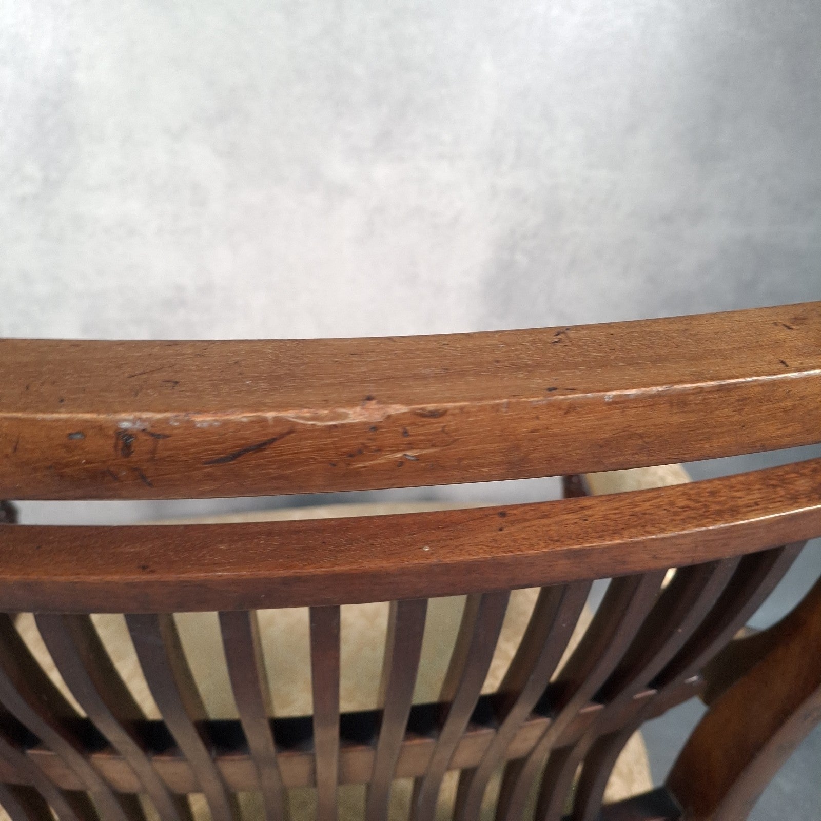 Edwardian Mahogany Elbow Armchair | Inlaid Back | Cut-Down Legs | Restoration Project | Used