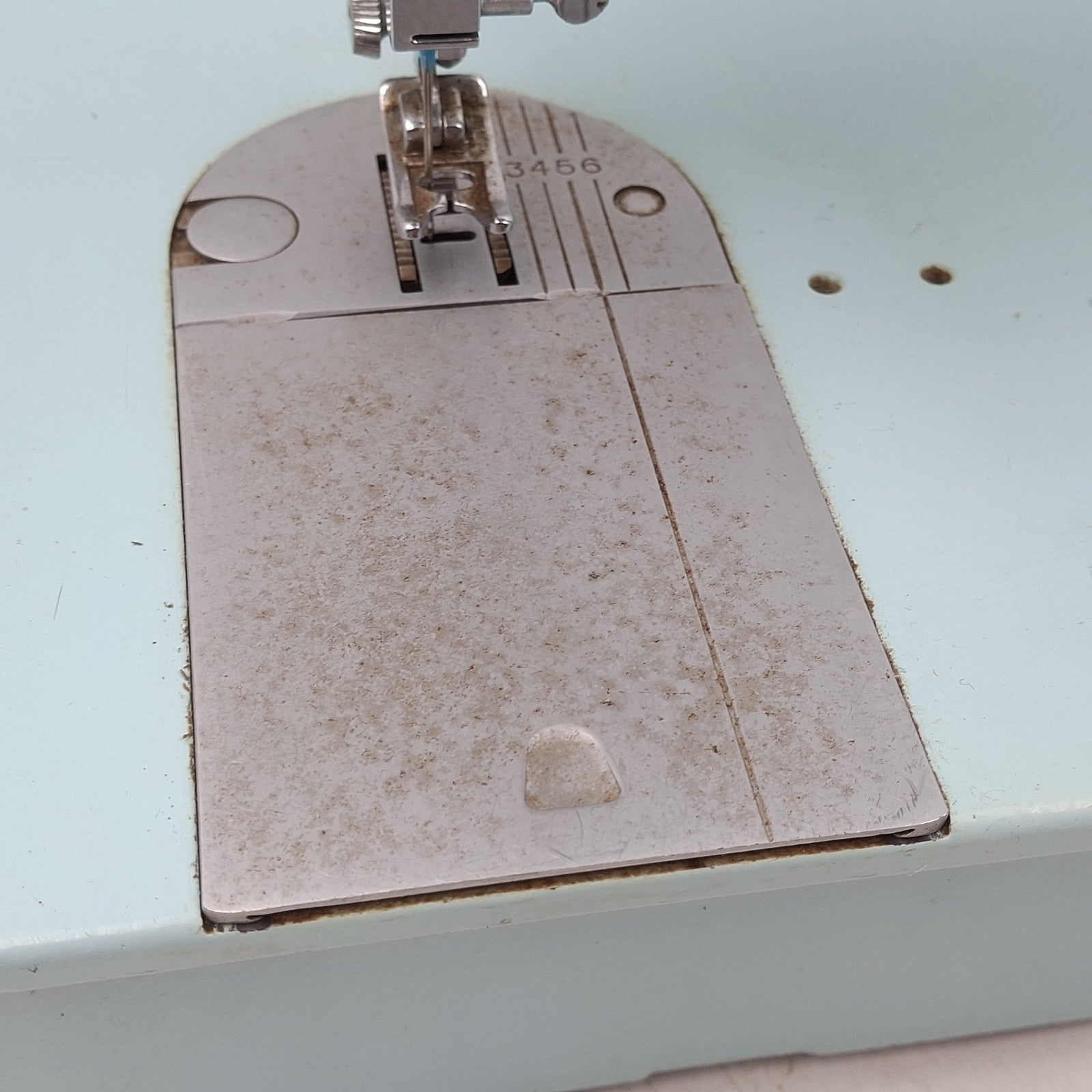 Vintage 60s Singer 347 Electric Heavy Duty Sewing Machine Duck Egg Blue W/pedal