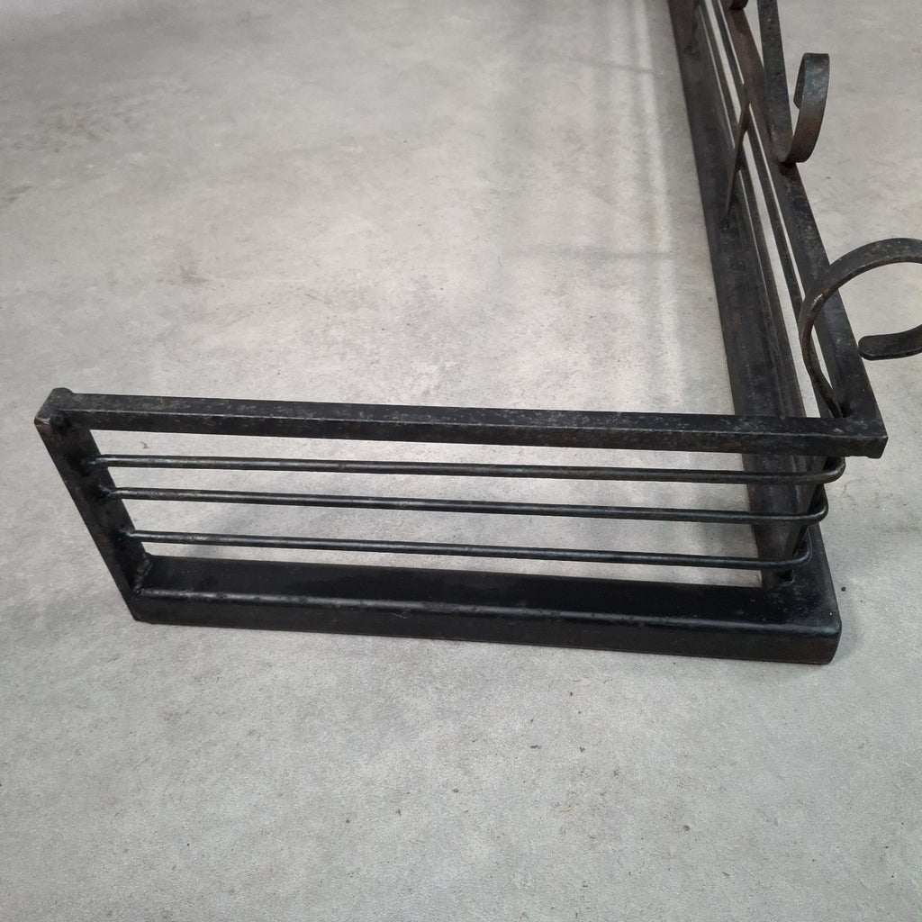 Vintage Black Metal Fireplace Fender | Hearth Kerb Guard | Wrought Iron Style | Used