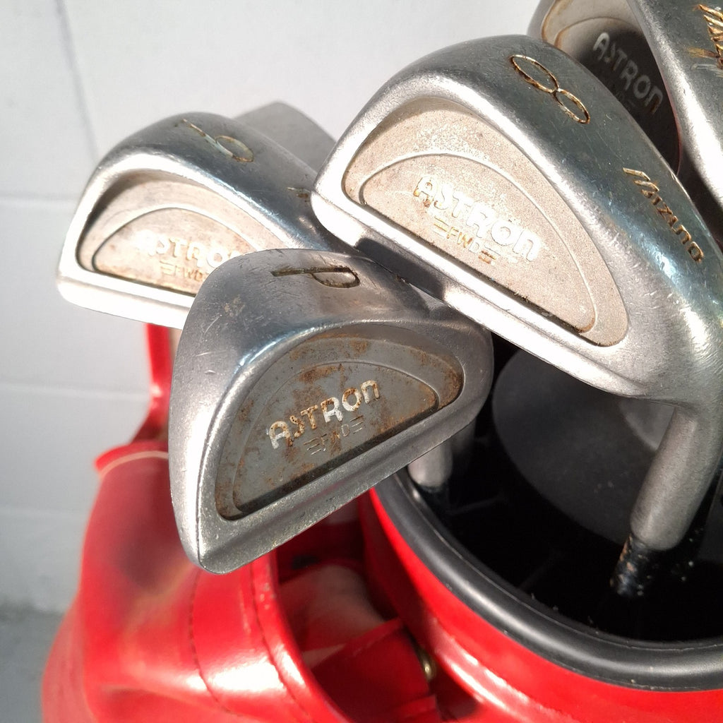 Mizuno Astron FWD Irons 3 4 5 6 8 9 + P & S RH Golf Clubs RH With Retro Bag