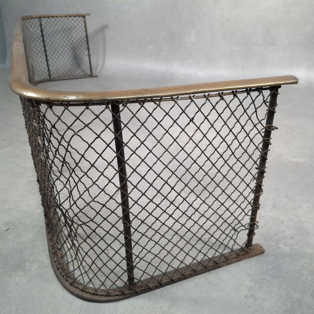 Antique 19th Century Nursery Spark Guard Brass Rim & Wire Mesh Fireplace Screen