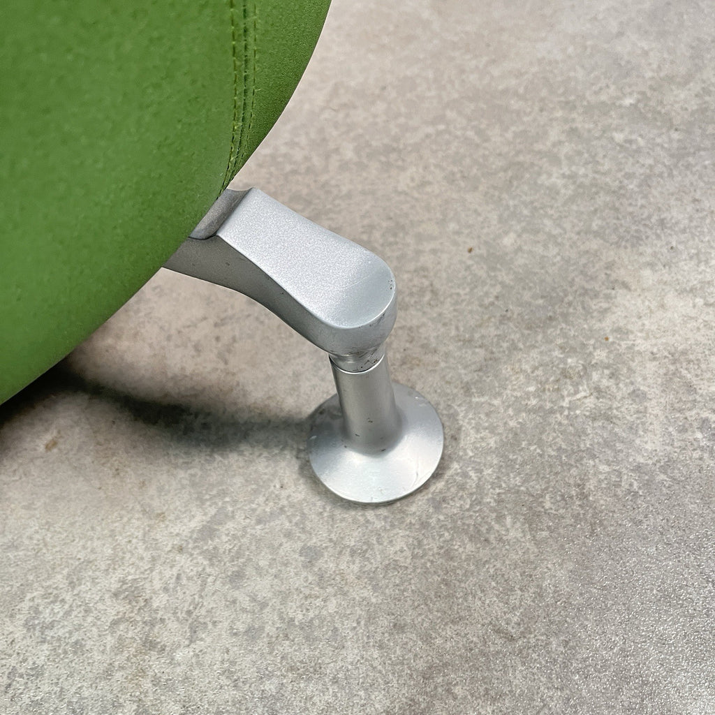 Orangebox Point-S Ottoman Footstool Pouffe - Green Fabric, Aluminium Legs, Used, UK Made 2012