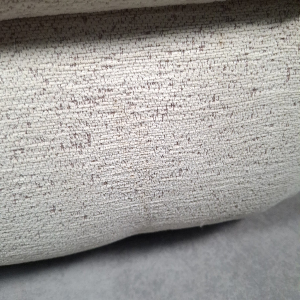 Footstool Pouffe Ottoman Geometric Pattern Fabric 80s 90s Upholstered VTG Beige