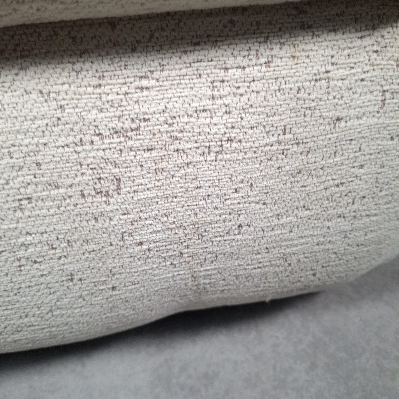 Footstool Pouffe Ottoman Geometric Pattern Fabric 80s 90s Upholstered VTG Beige