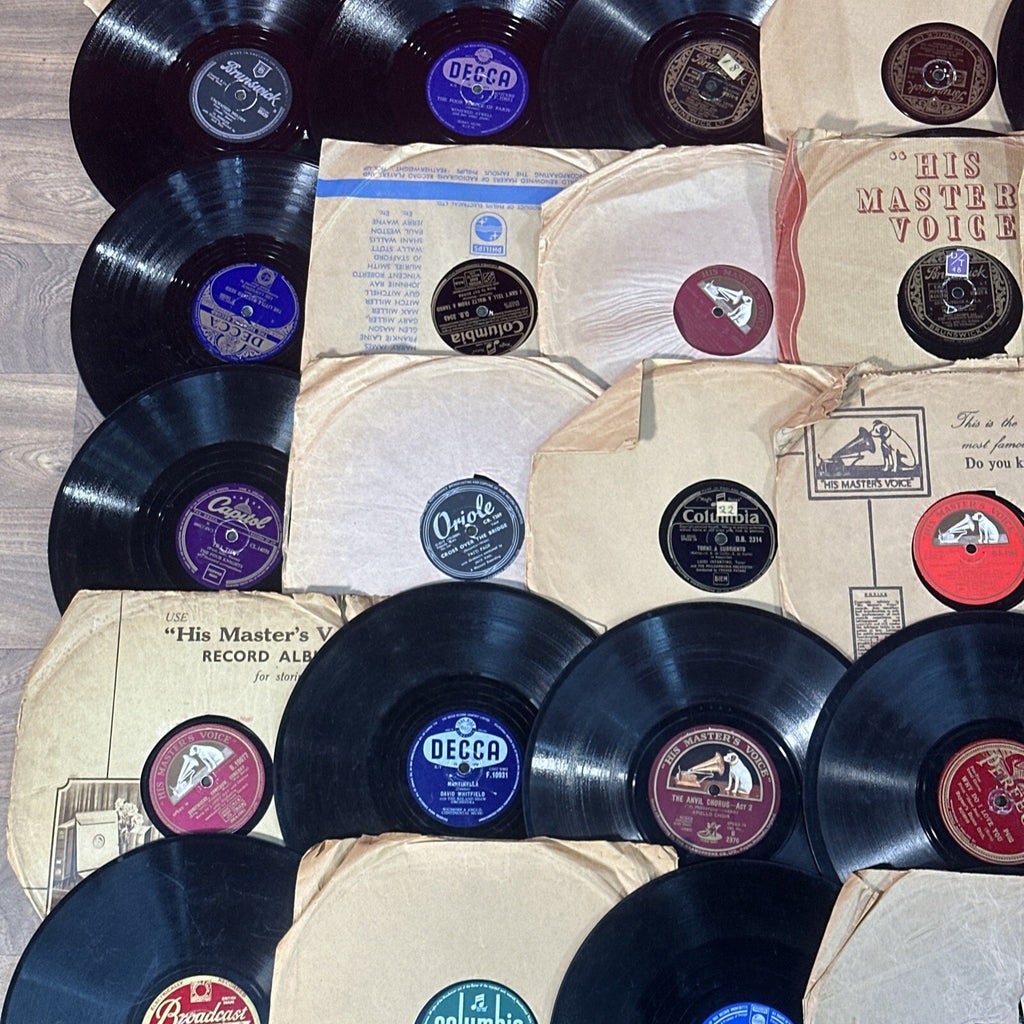 78 RPM Shellac Gramophone Records | Job Lot of 86 | 10" | Mixed Genre | Used Unchecked