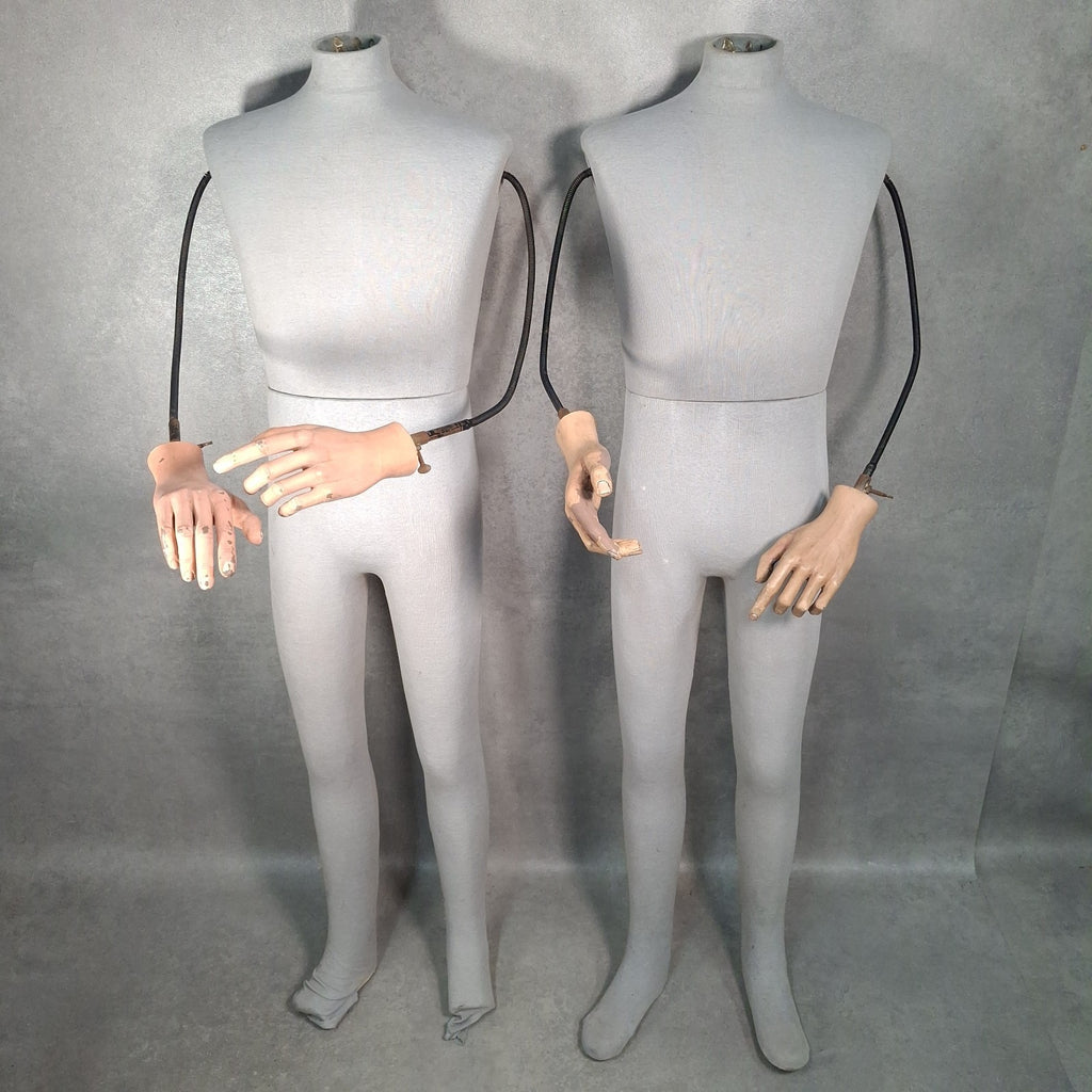 Pair of Vintage Stockman London Tailor's Mannequins | Articulated Arms & Hands | Used