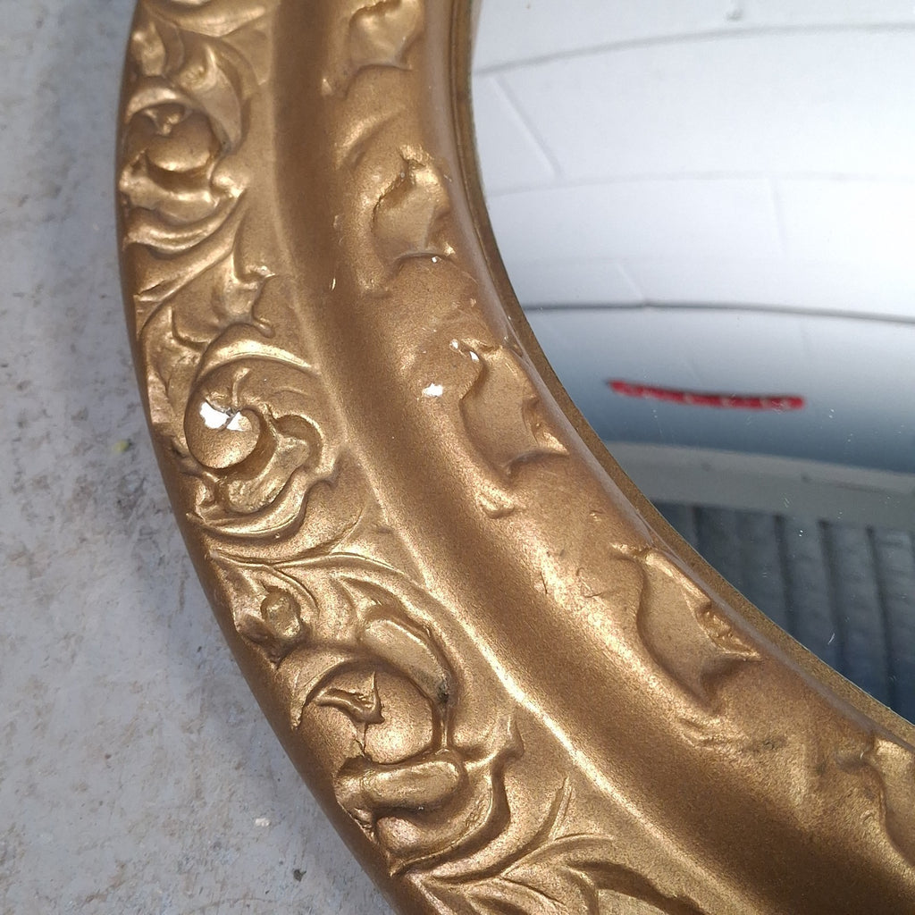 Vintage Shellcraft Convex Wall Mirror | Ornate Frame | 40cm | Made in England