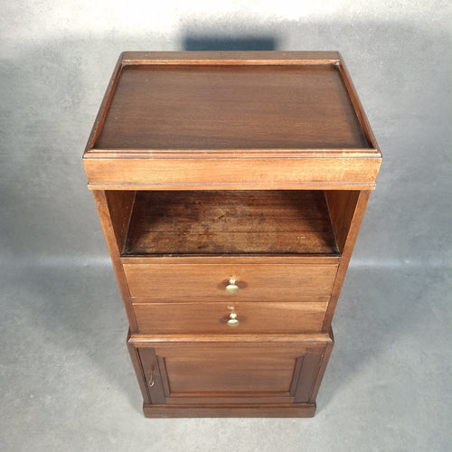 Antique Mahogany Side Cabinet Green Felt Drawer Early 20thC Smoker’s / Music VTG