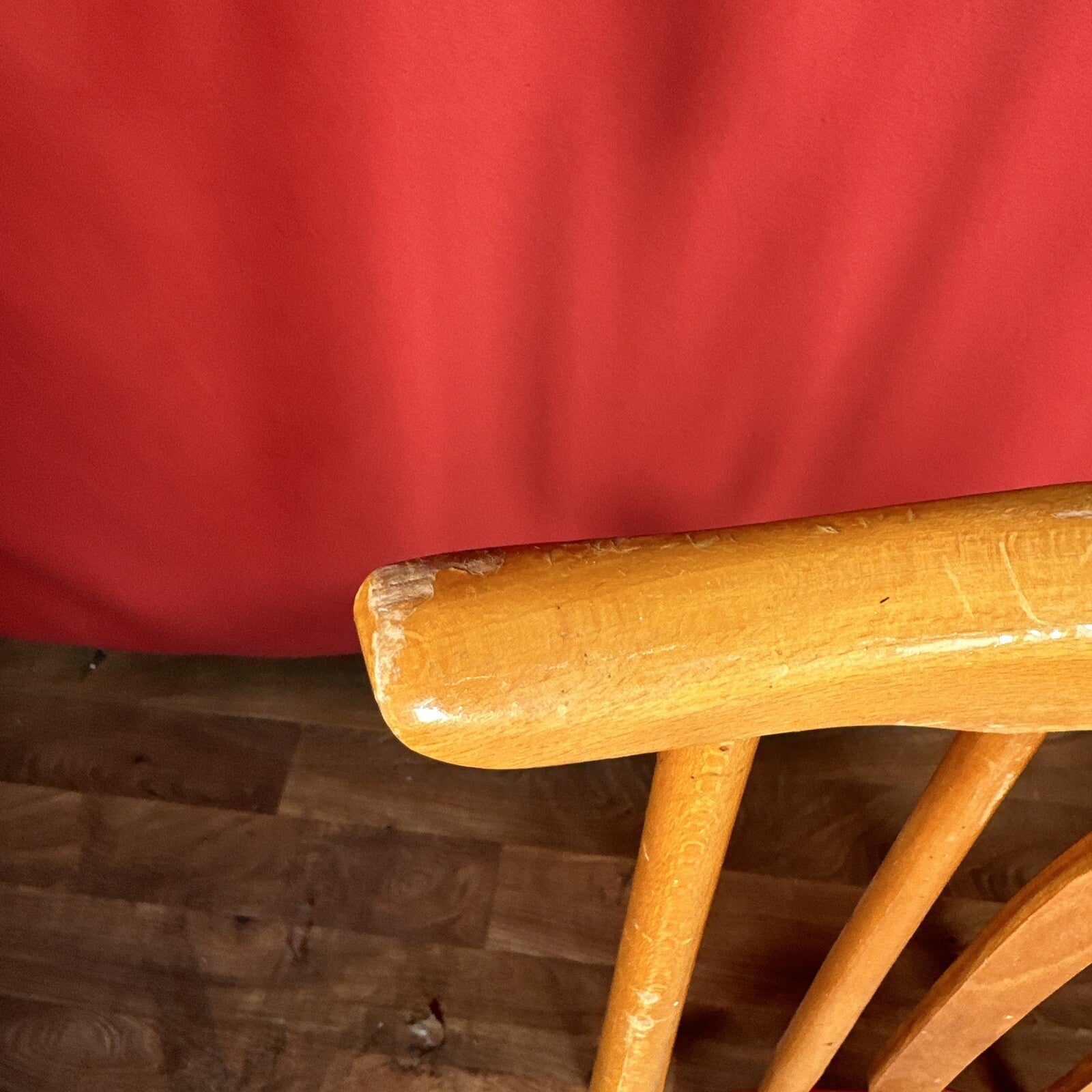 Dining Chair Mid Century Blue Vinyl Seat Cushion Made In Romania PROP