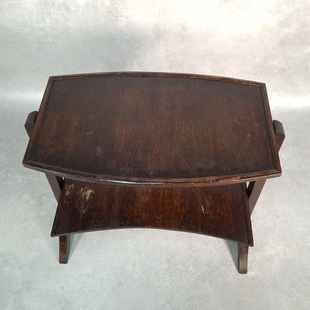 Vintage Art Deco Folding Two‑Tier Side Table / Fire Screen Plant Stand Prop