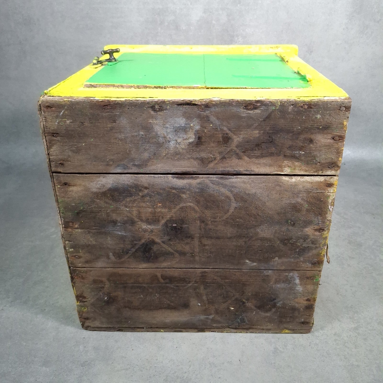 Vintage English Meat Safe, Food Safe, Food Cabinet Painted Green