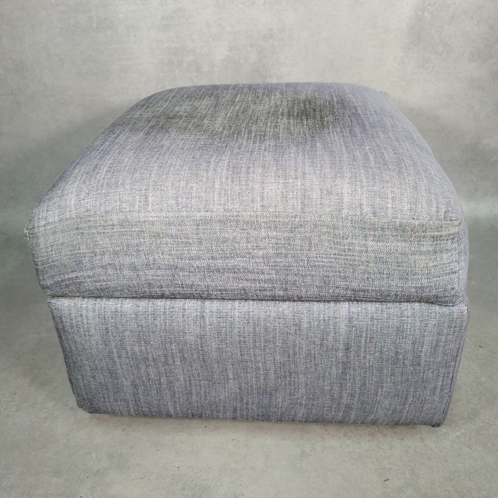 Grey Fabric Lift-Top Storage Ottoman on Castors | Reupholstered | Used
