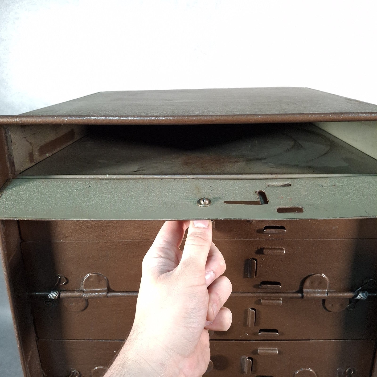 Vintage 12 Drawer Cinema Film Reel Storage Cabinet 16mm 35mm Archive Steel Prop
