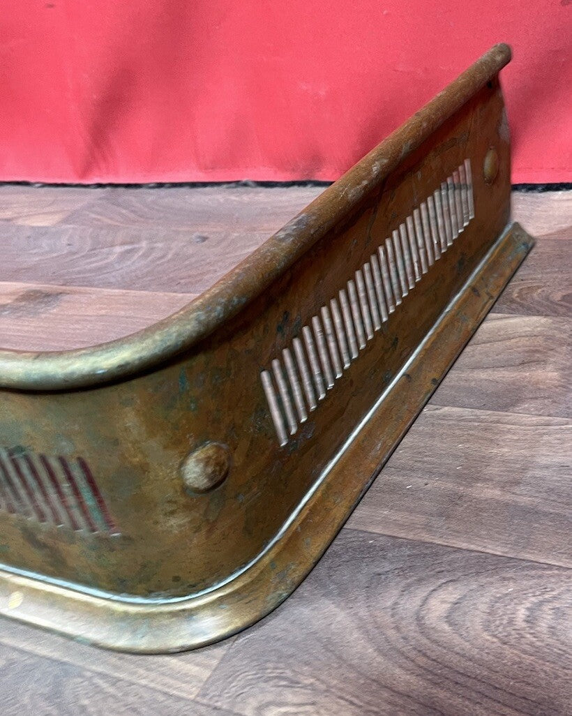 Fireplace Gate Fender Art Deco Nouveau Brass Curb Style Antique Farmhouse