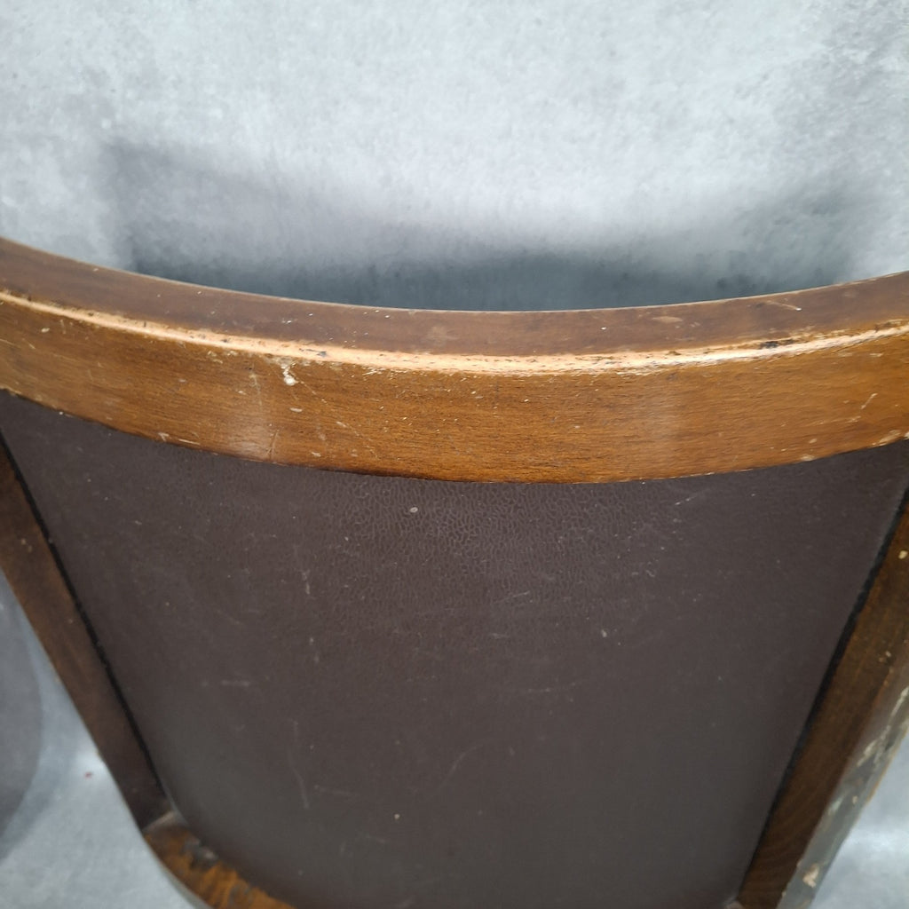 Vintage Art Deco Cinema Theatre Seats | Row of 2 Fold-Up Chairs | Red Fabric | Missing Armrest | Used