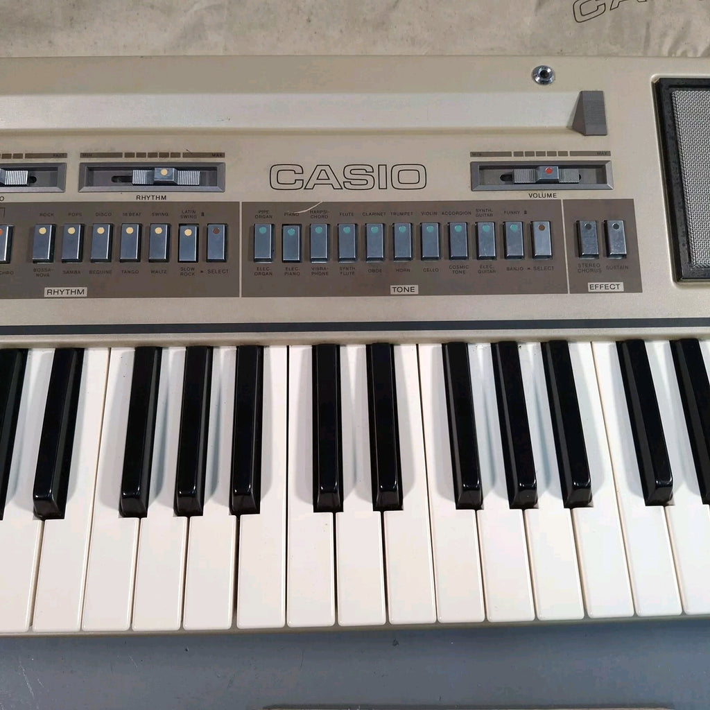 Rare VTG 1983 Casio Casiotone 610 Electronic Musical Keyboard Metal + Receipt