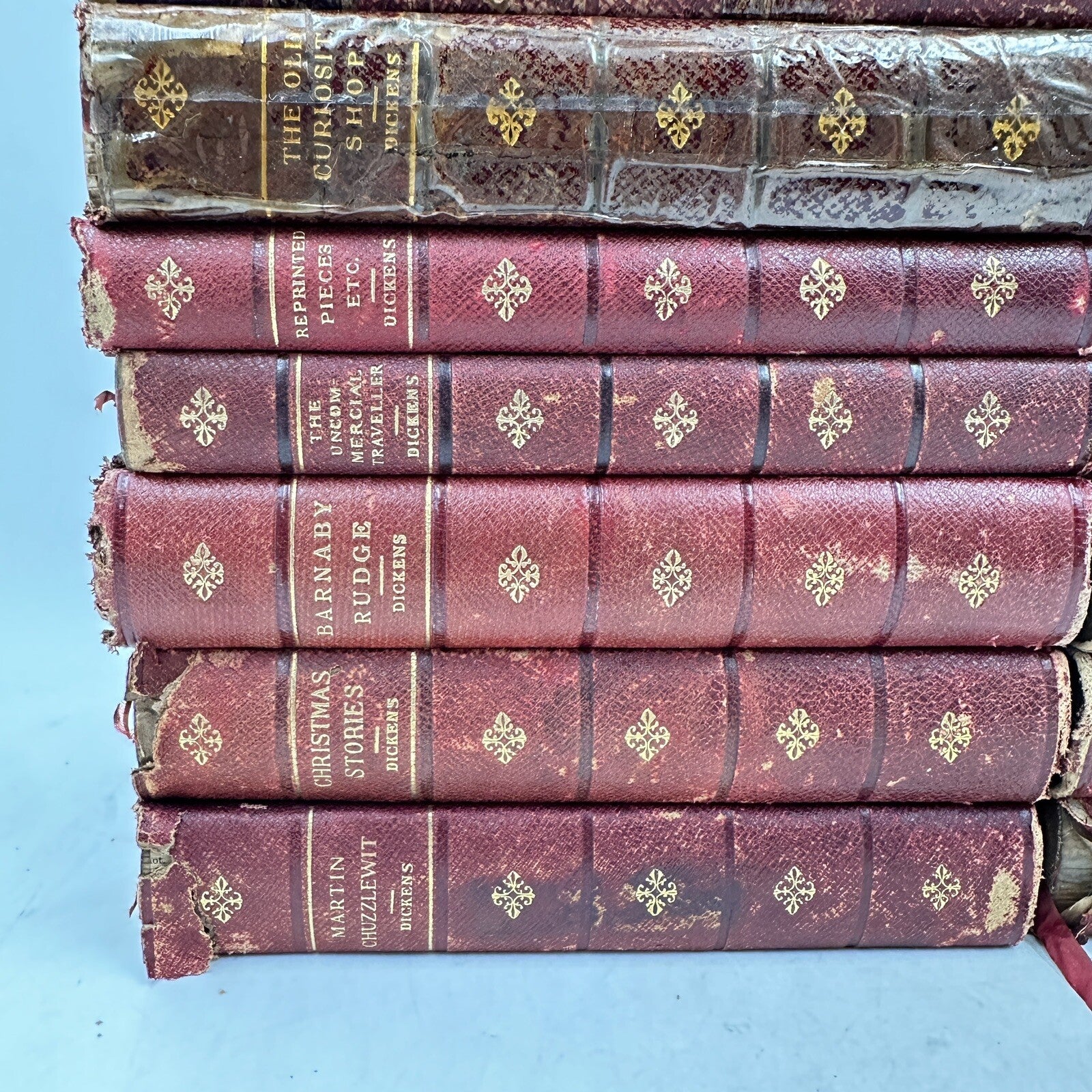 Collection 22 Books Fireside Dickens Works Chapman Hall Illustrated FULL LEATHER