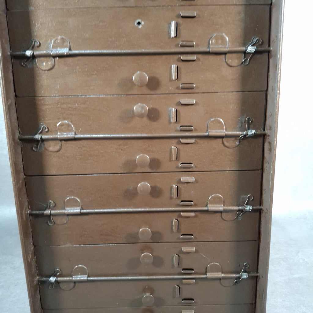 Vintage 12 Drawer Cinema Film Reel Storage Cabinet 16mm 35mm Archive Steel Prop